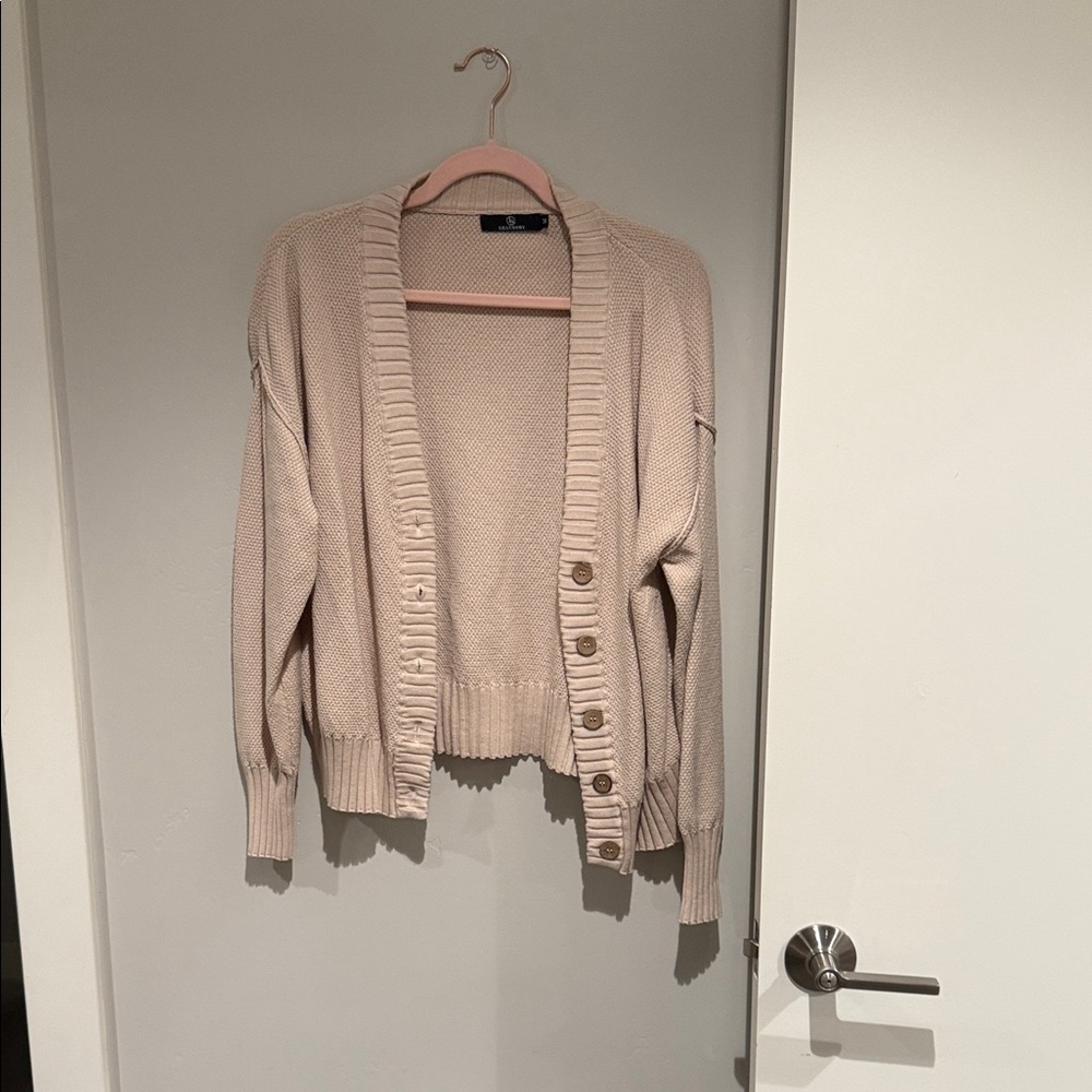 Cozy Beige Cardigan Sweater (matching set)